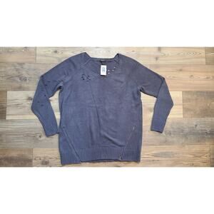 NWT Torrid Destruct Tunic Gray Sweater Womens 1 Plus